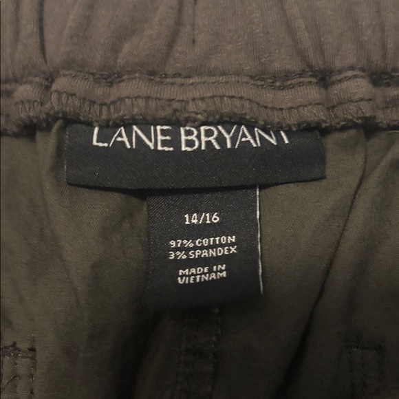 Lane Bryant Brown Utility Cargo Pants SZ 14/16 elastic waist pull on casual - Picture 3 of 14